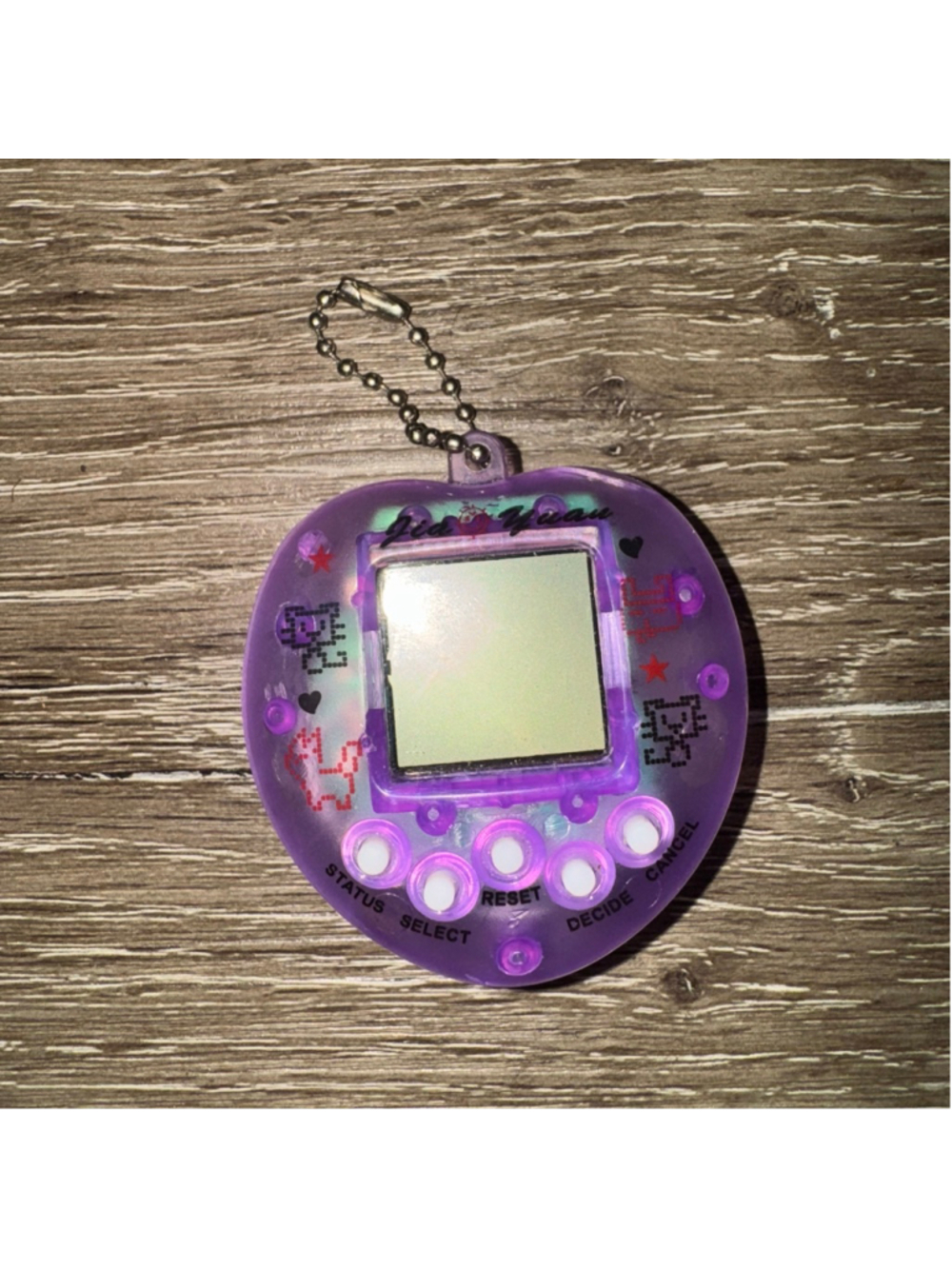 Jia Yuan Tamagotchi Purple Heart Virtual Pet Keychain